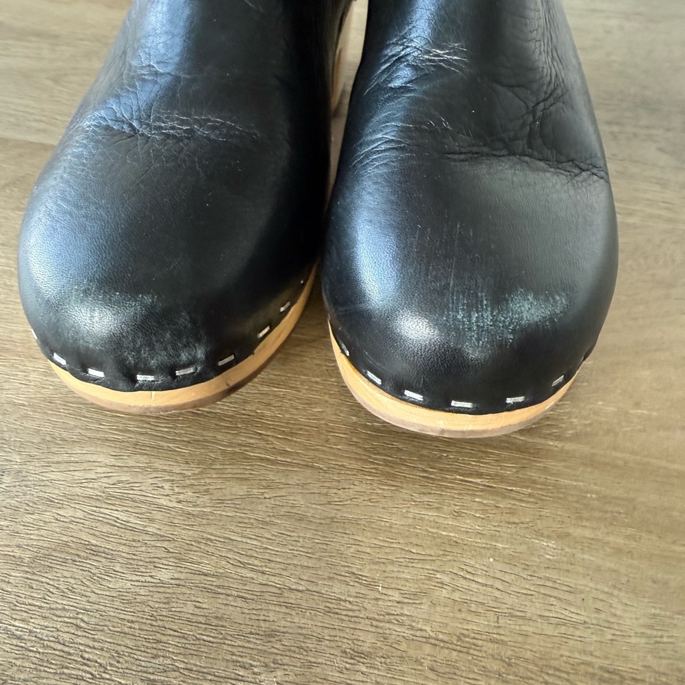 LOEFFLER RANDALL BLACK LEATHER CLOG BOOT - sz. 6 - Picture 4 of 7